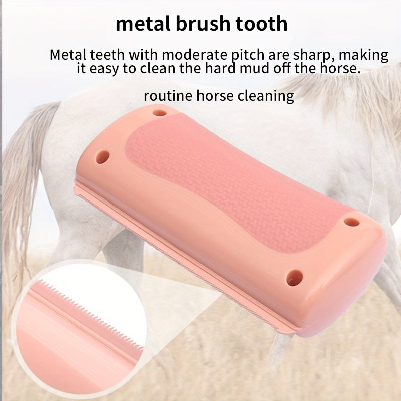 Horse Sweat Scraping Brush with Serrated Bristles