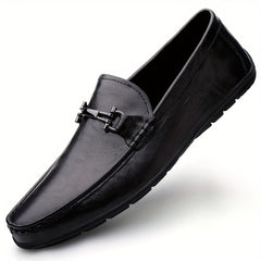 Men's Metallic Moccasin Loafers, Comfy Slip-On Shoes