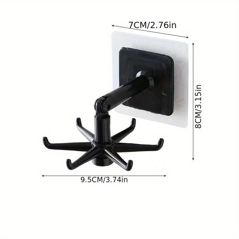 6-Hook Under Cabinet Utensil Holder, 360 Rotatable Kitchen Hooks