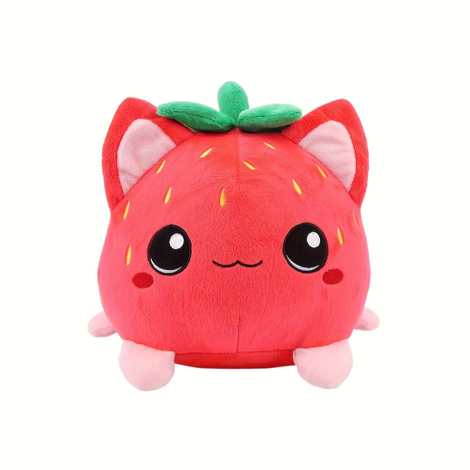 Strawberry Cat Plush Toy Soft Stuffed Animal Red Strawberry Cat Plushie Doll