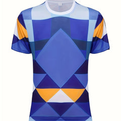 Men's Geometry Pattern Breathable Soccer Club Uniform Shirt