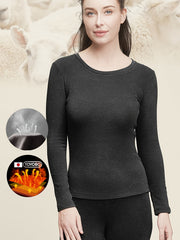 Women's Thermal Top - Thickened & Fuzzy Crew Neck Base Layer