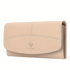 HUMERPAUL Women'S Leather Long Wallet Large Capacity Casual Style