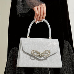Glitter Satchel Bag with Bowknot for Party