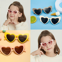 Girls Heart Shaped Outdoor Sunglasses UV Protection