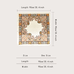 Vintage Print Square Scarves for Women