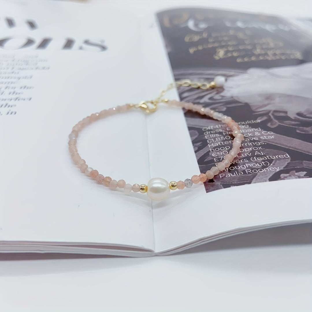 Strawberry Crystal Faux Pearl Bracelet for Girls