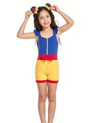 Toddler Girls Ruffle Trim Bow Front Rompers Jumpsuits