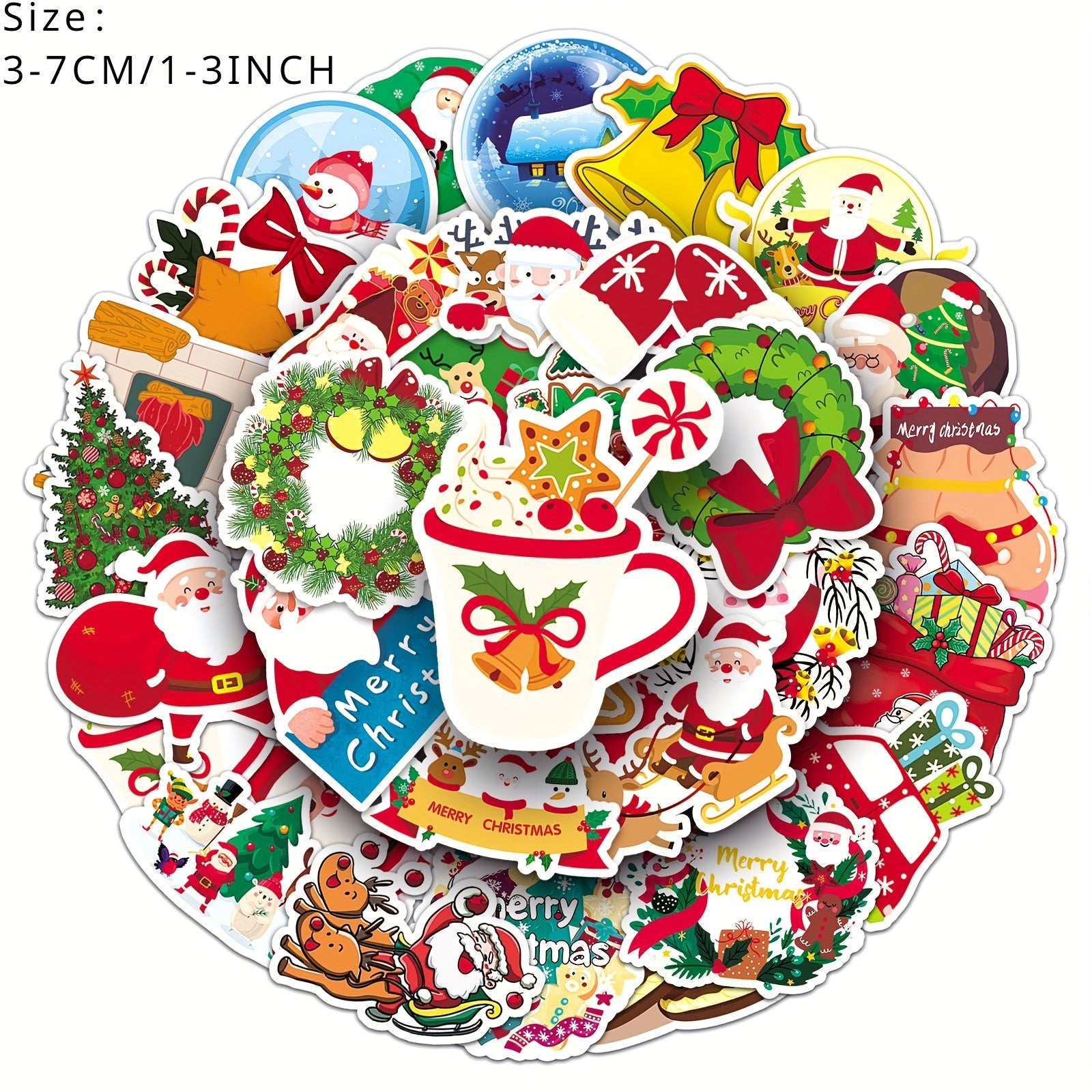 52pcs Santa Claus Series Waterproof Vinyl Stickers - Adults & Employees