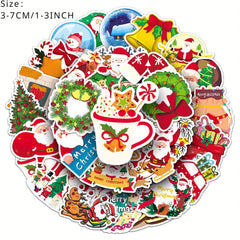 52pcs Santa Claus Series Waterproof Vinyl Stickers - Adults & Employees