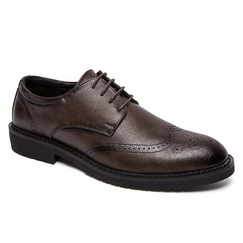 Men's Brogue Wingtip Derby Shoes Lace up Front Dress Shoes