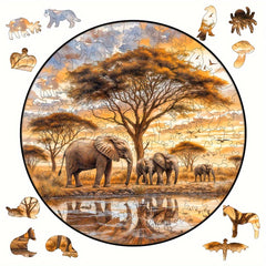 Elephant Family Animal Puzzle | Educational Wooden Puzzle