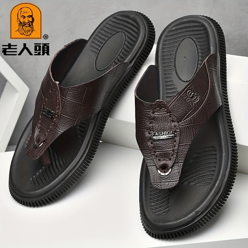 LAORENTOU Men's Wear-resistant Flip Flops Quick Drying Thong Sandals
