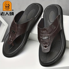 LAORENTOU Men's Wear-resistant Flip Flops Quick Drying Thong Sandals