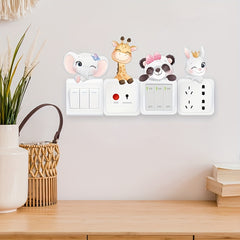 4Pcs Animal Switch Sticker Kids Room Decoration
