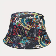 Classic Nostalgic Graffiti Double sided Fisherman Hat