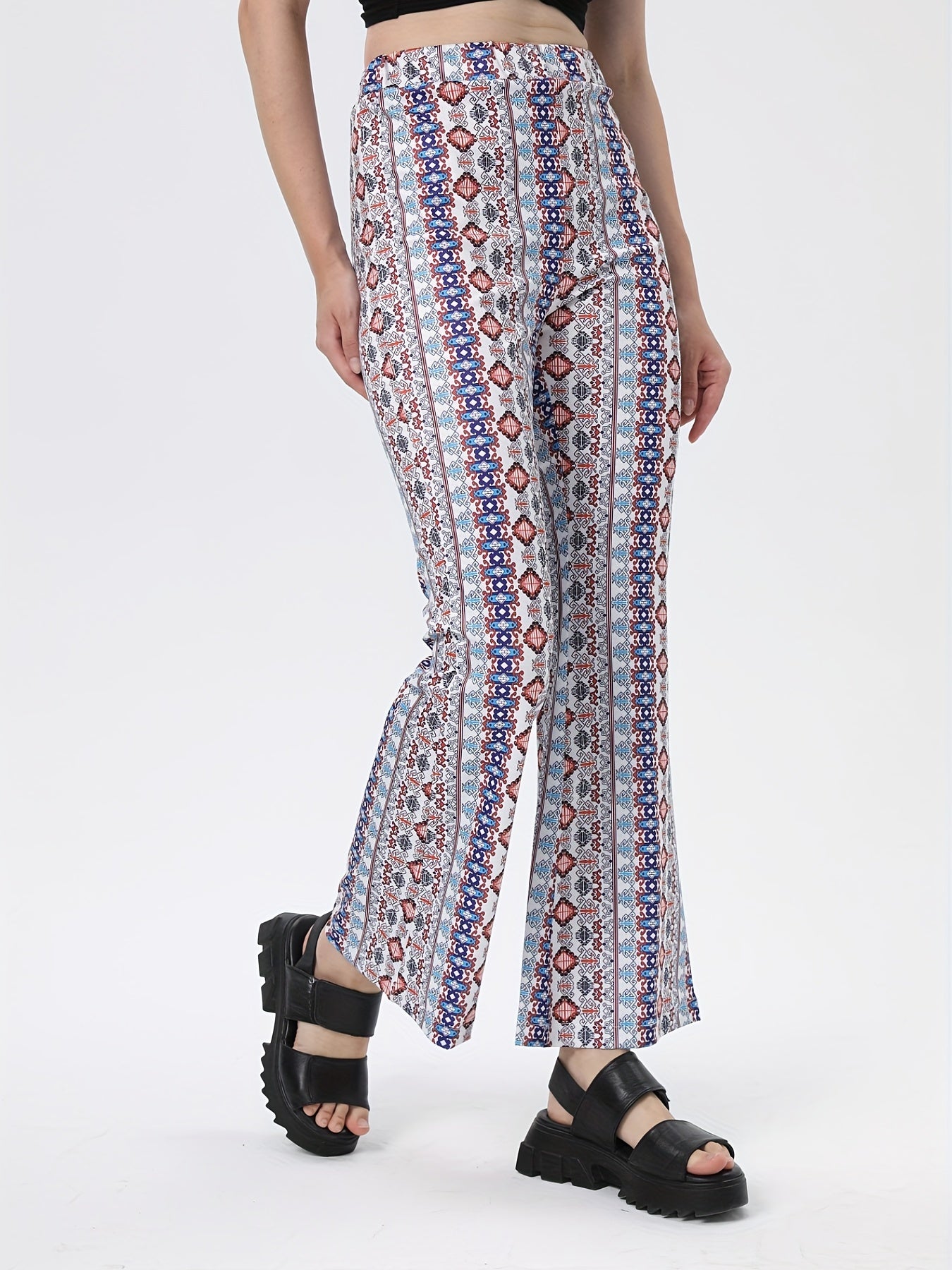 Y2K Printed High Waist Pants Casual Spring & Fall Women's Clothing