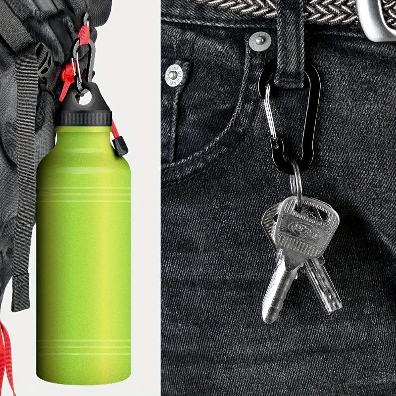 2pcs Aluminum Mountaineering Buckle D Shaped Snap Buckle Mini Spring Carabiner