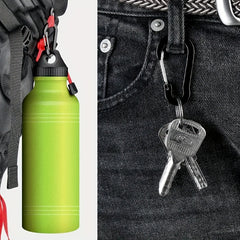 2pcs Aluminum Mountaineering Buckle D Shaped Snap Buckle Mini Spring Carabiner