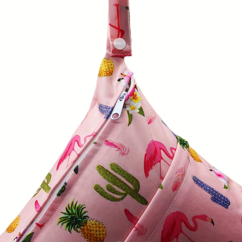 Flamingo Double Pocket Wet Bag 30x35 Print