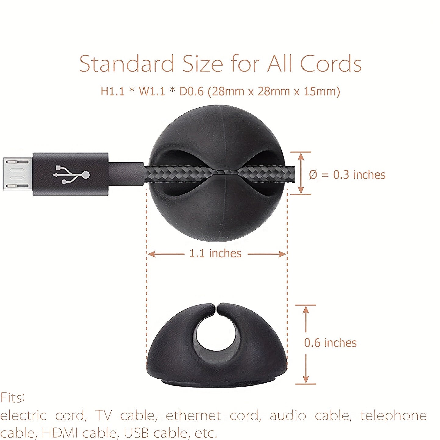 Adhesive Cable Clips - Organize Your Cables & Wires - Multiple Slot Options