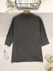 Solid Long Sleeve Open Front Cardigan
