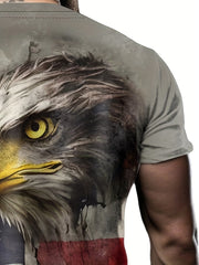 Eagle Pattern Men's Short Sleeve Graphic Tee Summer Clothes