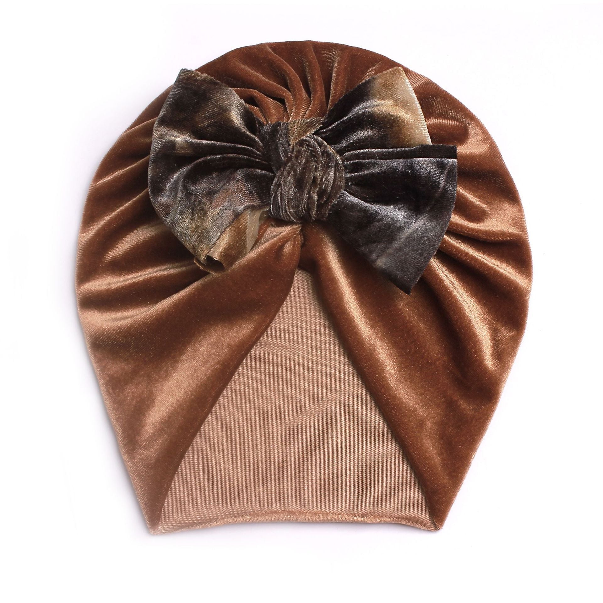 Velvet Bow Baby Hat 0-3 Years Old