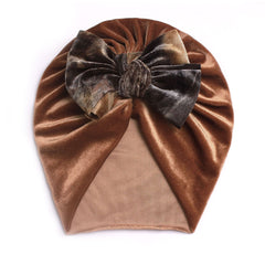 Velvet Bow Baby Hat 0-3 Years Old
