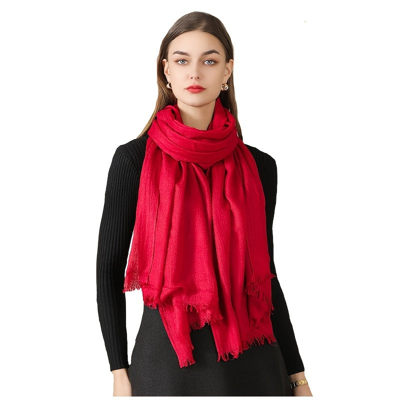 Boho Ling Scarf Sunscreen Shawl Frayed Edge Beach Towel