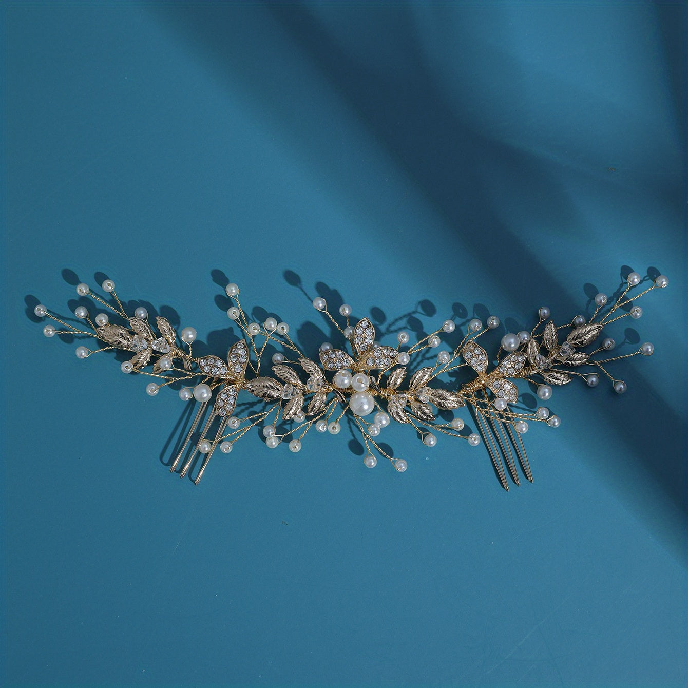 Leaf Shape Hairpin Faux Pearl Jewelry Bridal Wedding Hair Accessories