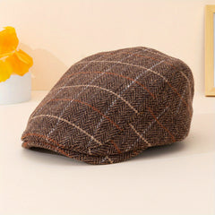 British Plaid Flat Cap for Autumn and Winter Unisex