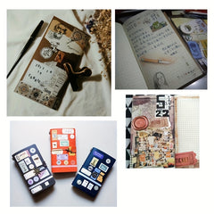 Vintage A6 Notebook Strap Credit Card Phone Holder Stamp Stickers