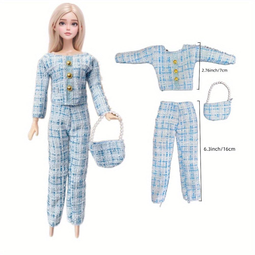 Doll Clothes Set for 11.5 Inch Dolls - 3 Outfits with Accessories