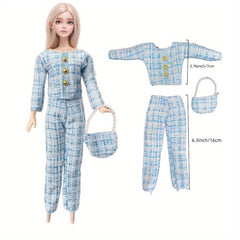 Doll Clothes Set for 11.5 Inch Dolls - 3 Outfits with Accessories