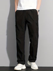 Men's Loose Straight Leg Sports Pants Waterproof Quick Dry Cargo Trousers