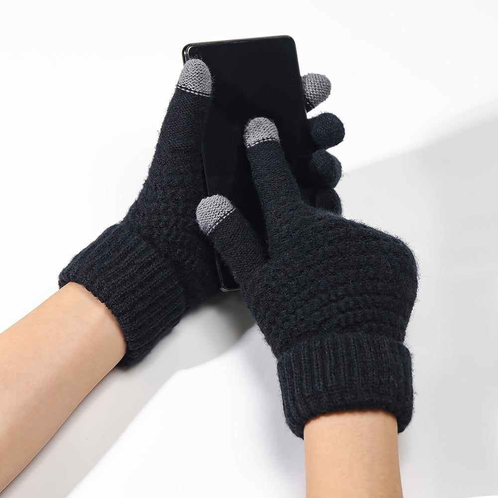 Winter Knitted Touch Screen Full Finger Gloves for Running and Driving