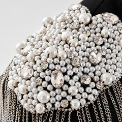 Rhinestone Tassel Shoulder Decoration for Suits & Costumes