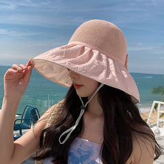 Women's Wide Brim Sun Hat Knitted Bucket Hat