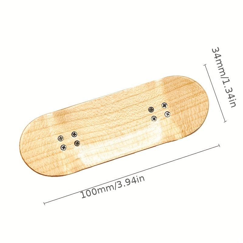 34MM Maple Wood Finger Board Skateboard Set