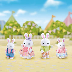 4pcs Rabbit Family Doll Set Random Clothes Perfect for 3 Year Olds