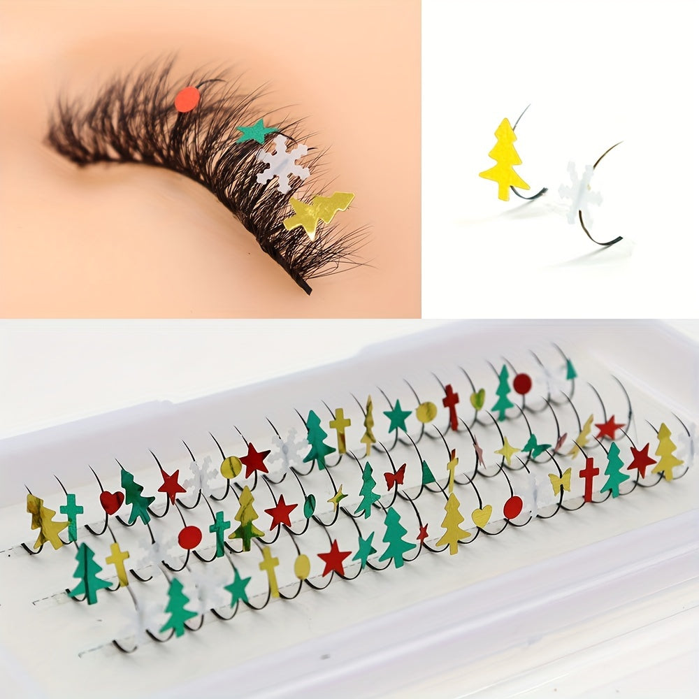 Christmas Glitter Cluster Lashes with D Curling