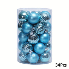 34pcs Christmas Balls Set Special Shaped Holiday Party Decoration