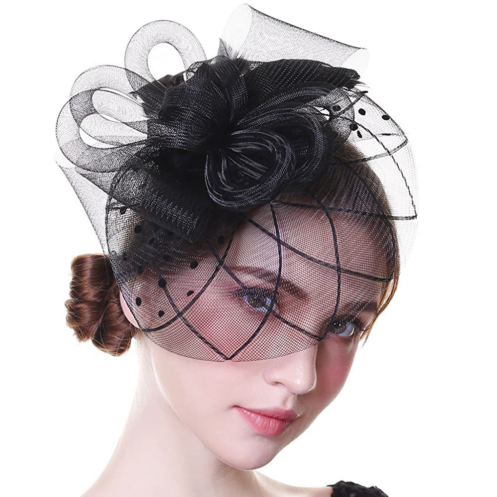 Mesh Flower Tea Party Fascinator Hat for Women