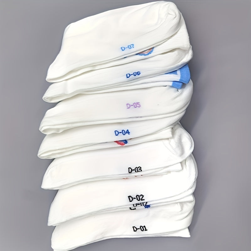 7 Pairs Women's Mixed Pattern Mid Tube Socks