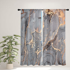 Marble Decorative Curtains Waterproof Modern Pink Gray Green Rod Pocket Curtains
