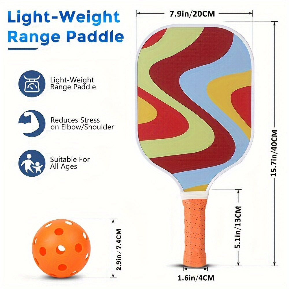 4-Pack Fiberglass Pickleball Paddles Set with Bag - 2 Rackets, Honeycomb Core