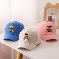 Kids Cartoon Puppy Embroidery Baseball Cap Sun Protection Sunshade Ha