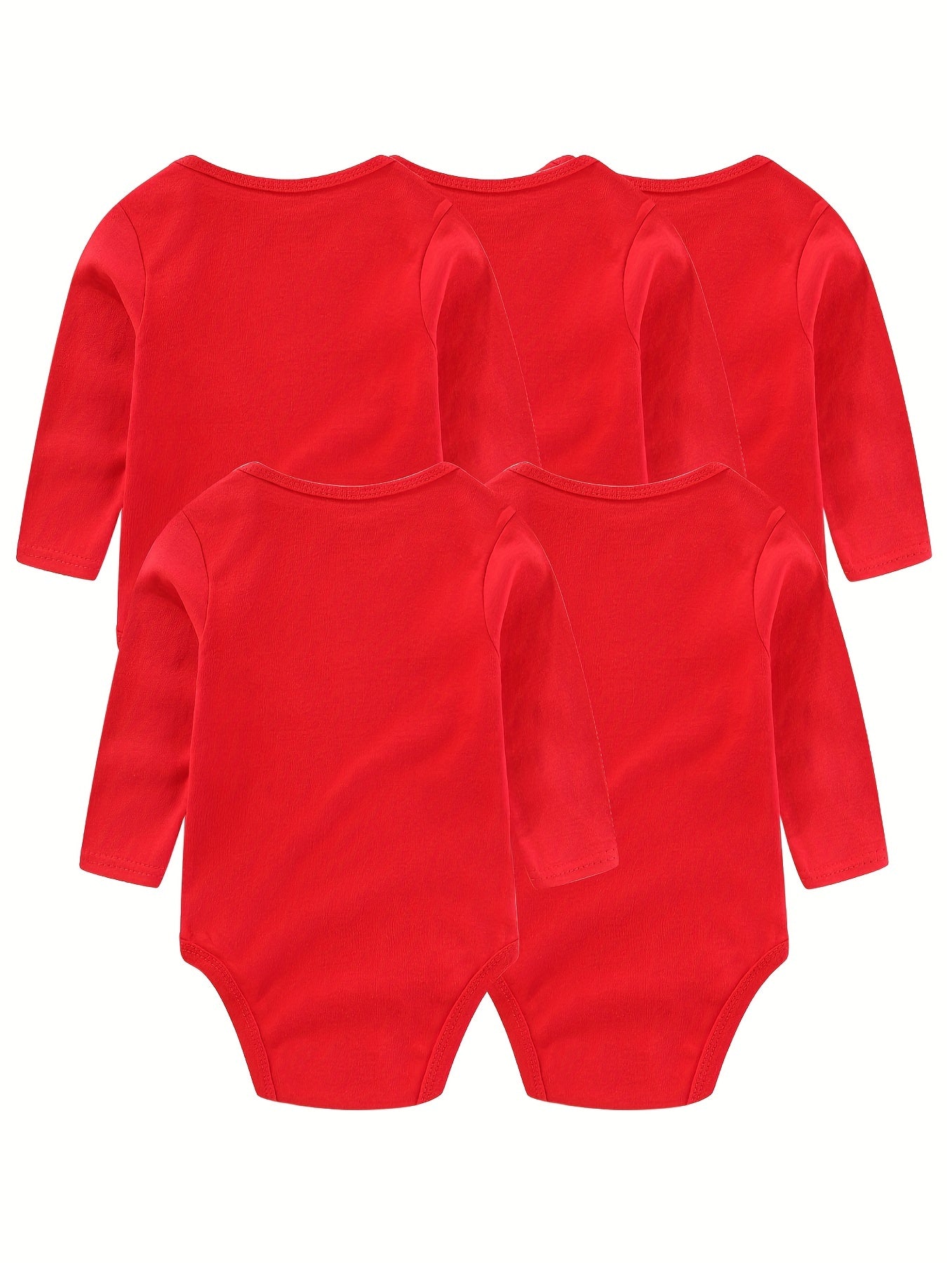 5Pcs Spring Autumn Unisex Long Sleeve Baby Boy Girl Bodysuits Cotton