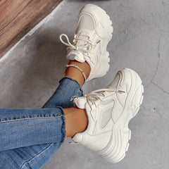 Women's Wedge Heel Sneakers Breathable Mesh Casual Shoes